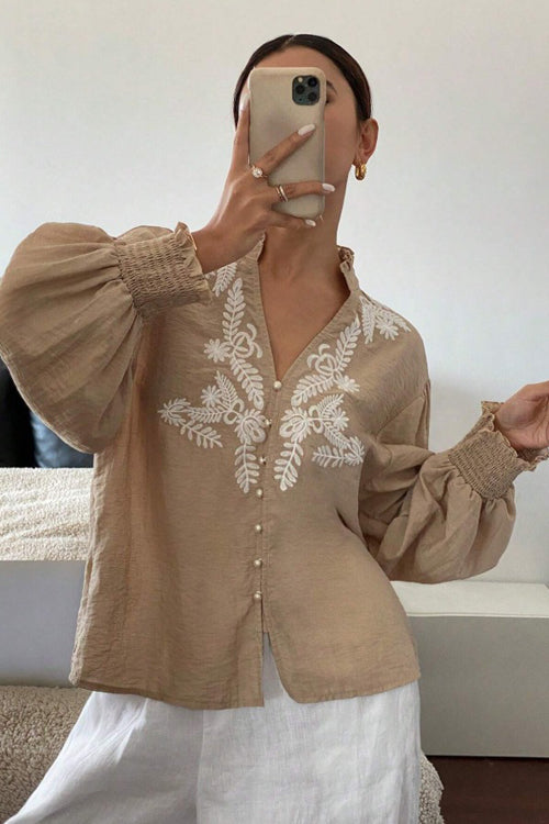 Everyday Luck Floral Embroidered Cotton Top - 5 Colors