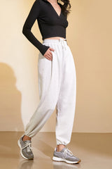 Gainsboro Drawstring Hem Joggers