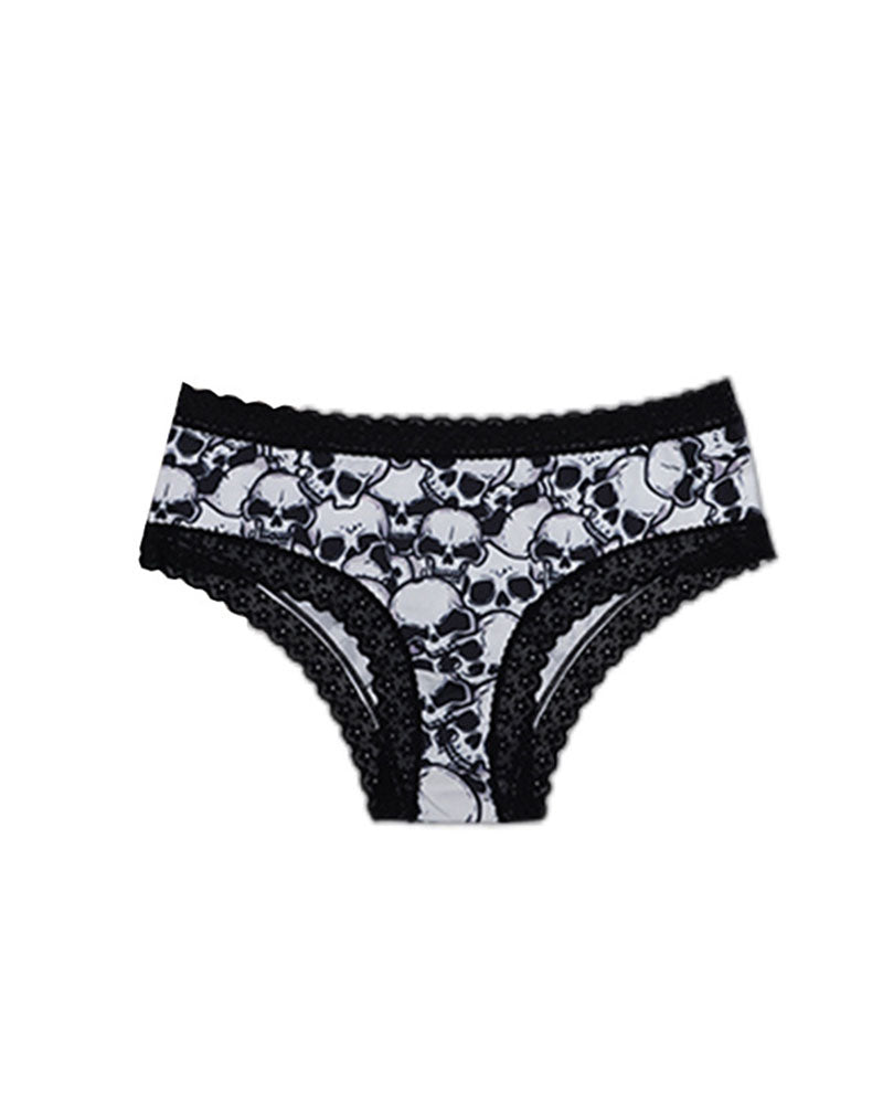 Rose Print Lace Trim High-Stretch Comfort Mid-Rise Women's Panties