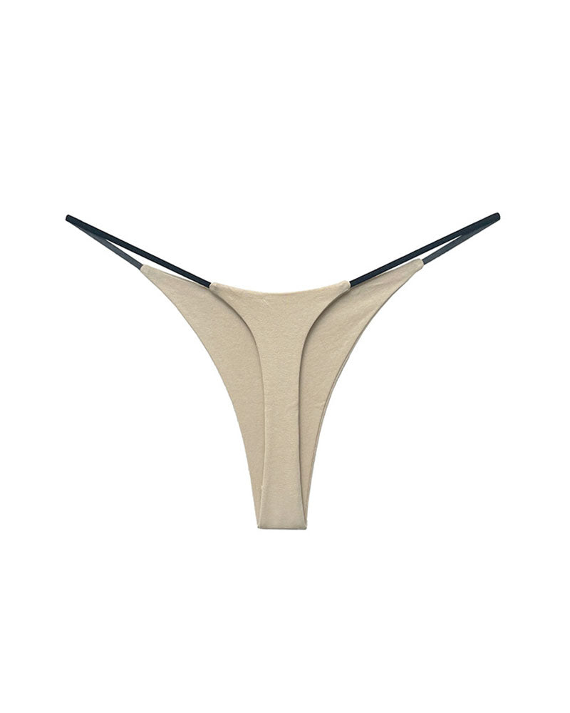 Double-Layer String Cotton T-Back Thong