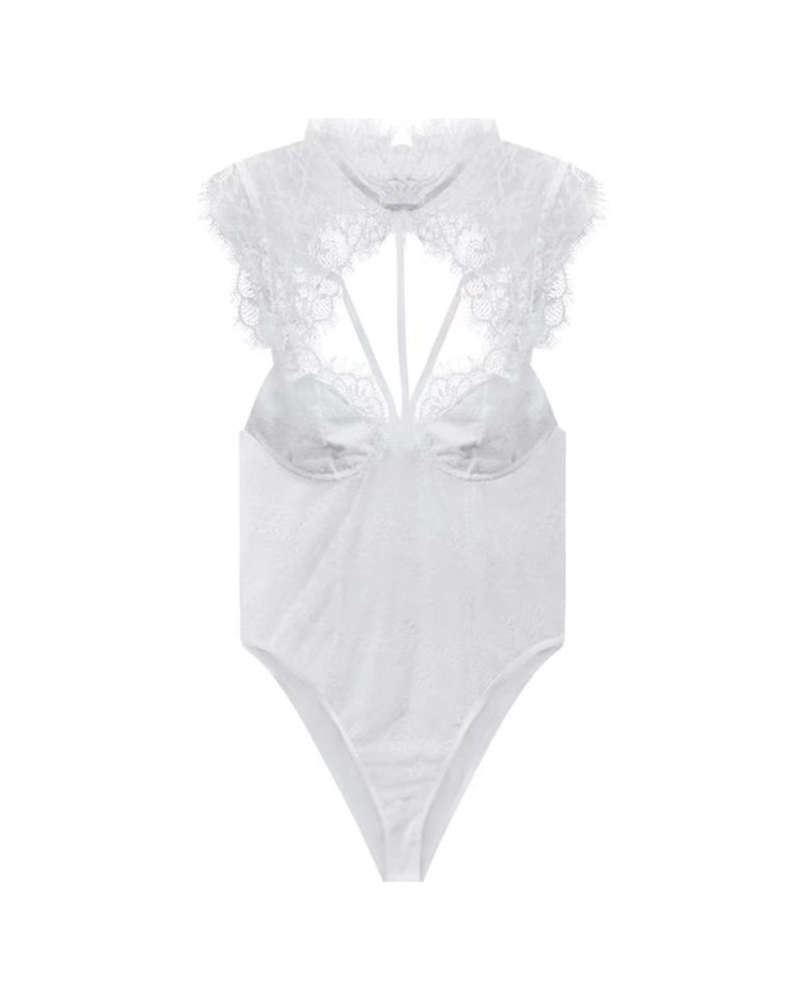 Scoop Neck Lace Shapewear Bodysuit