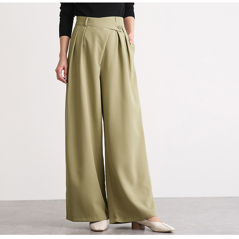 High-Waisted Wide-Leg Pants With Belted Detail