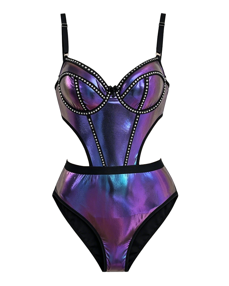 Holographic Leather Bodysuit