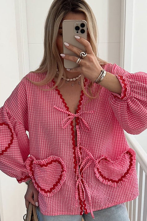 Perfectly You Tie-Front Gingham Top - 10 Colors