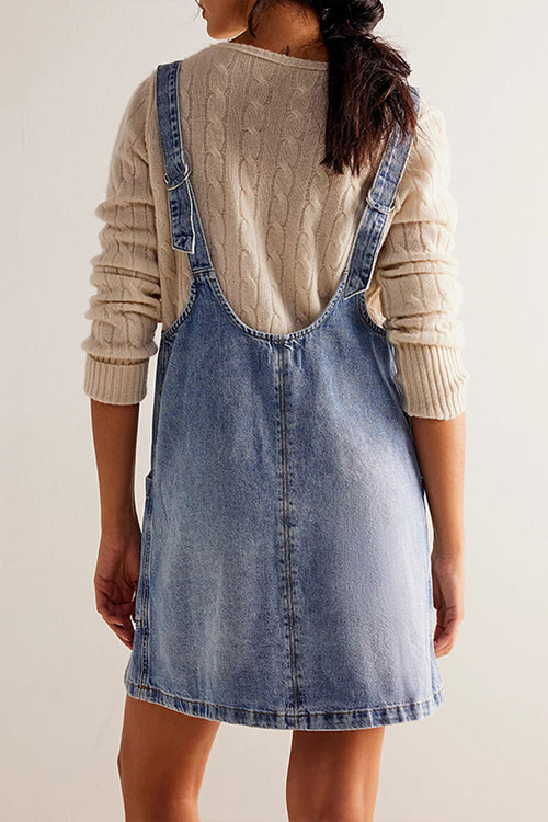On This Sweet Day Backless Denim Mini Dress - 5 Colors