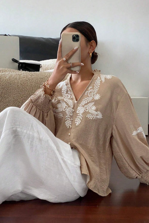 Everyday Luck Floral Embroidered Cotton Top - 5 Colors