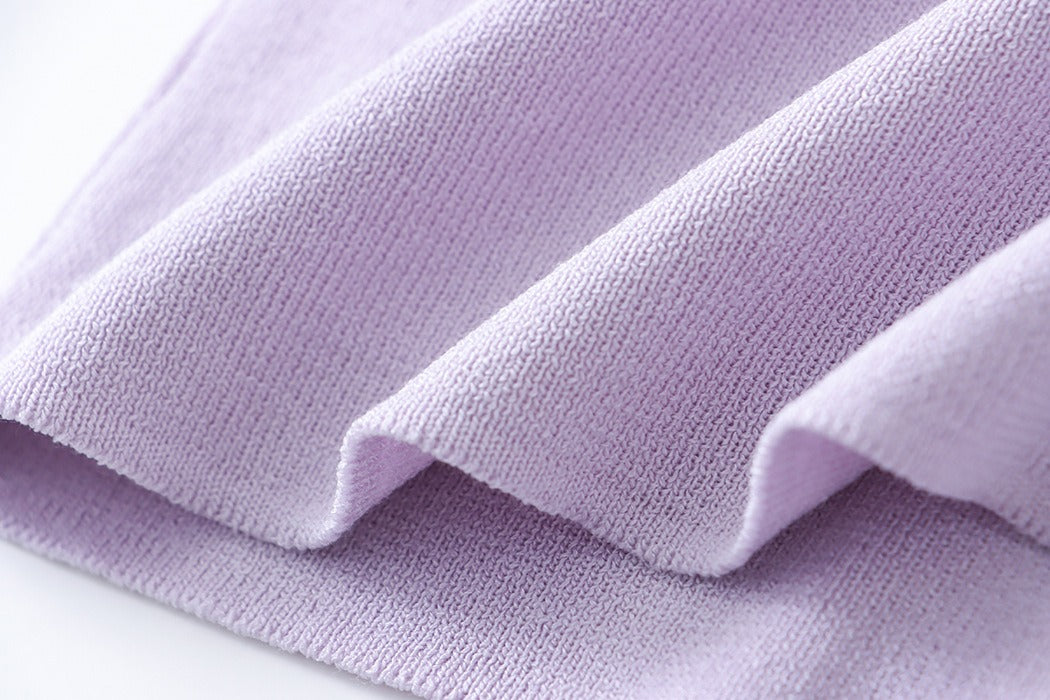 Short sleeve of hollow semi-high neck sweater