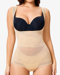 See-Through Mesh Tummy-Controlling Bodysuit
