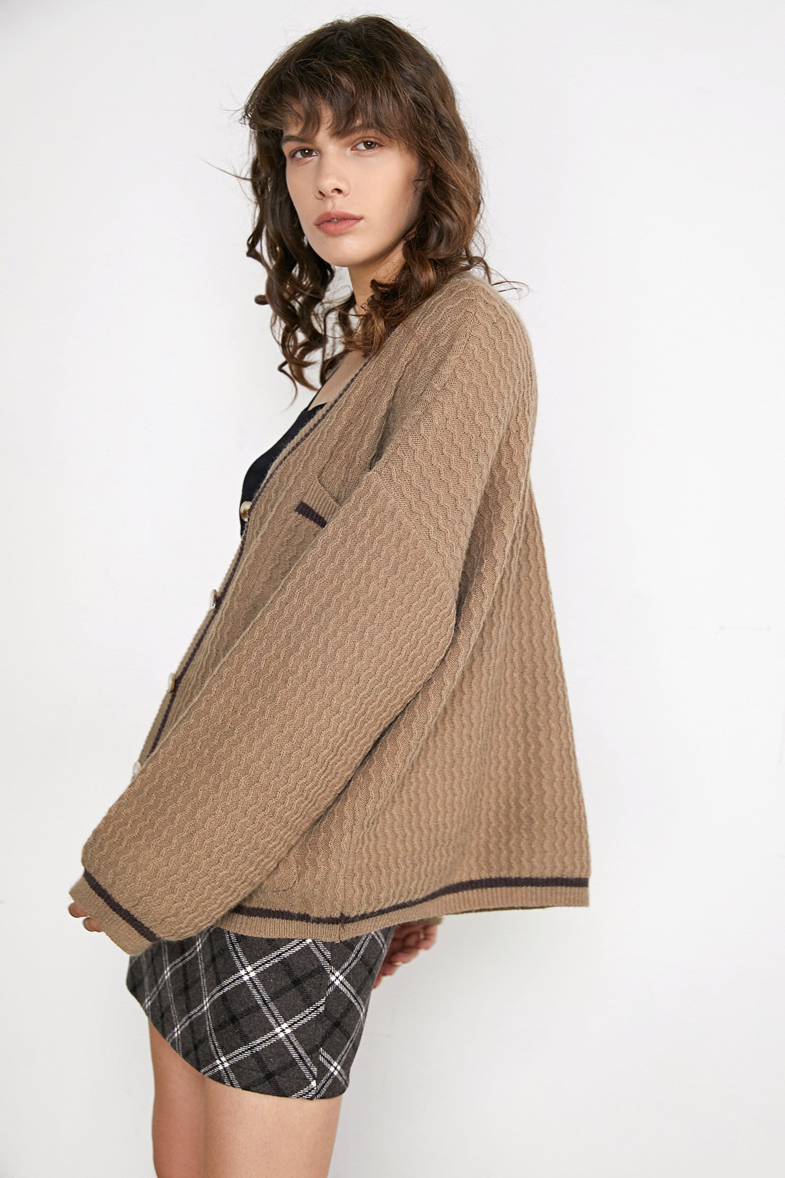 Keoni Tan Contrast Cardigan
