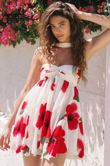 Vaivah Halter Neck Print Mini Dress - 8 Colors