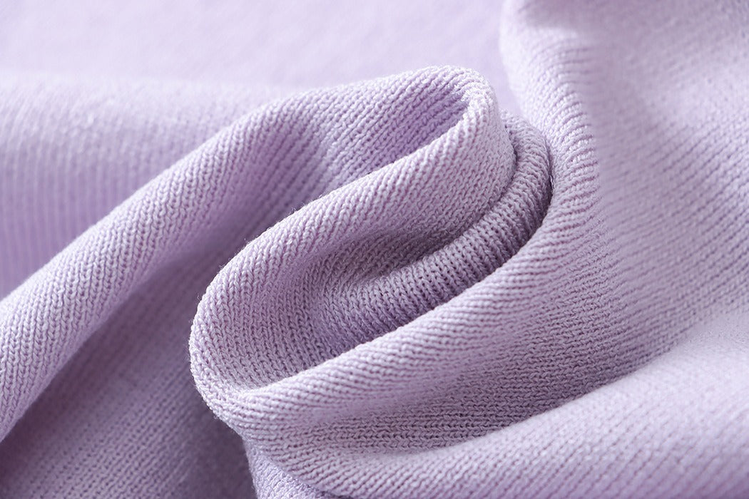 Short sleeve of hollow semi-high neck sweater