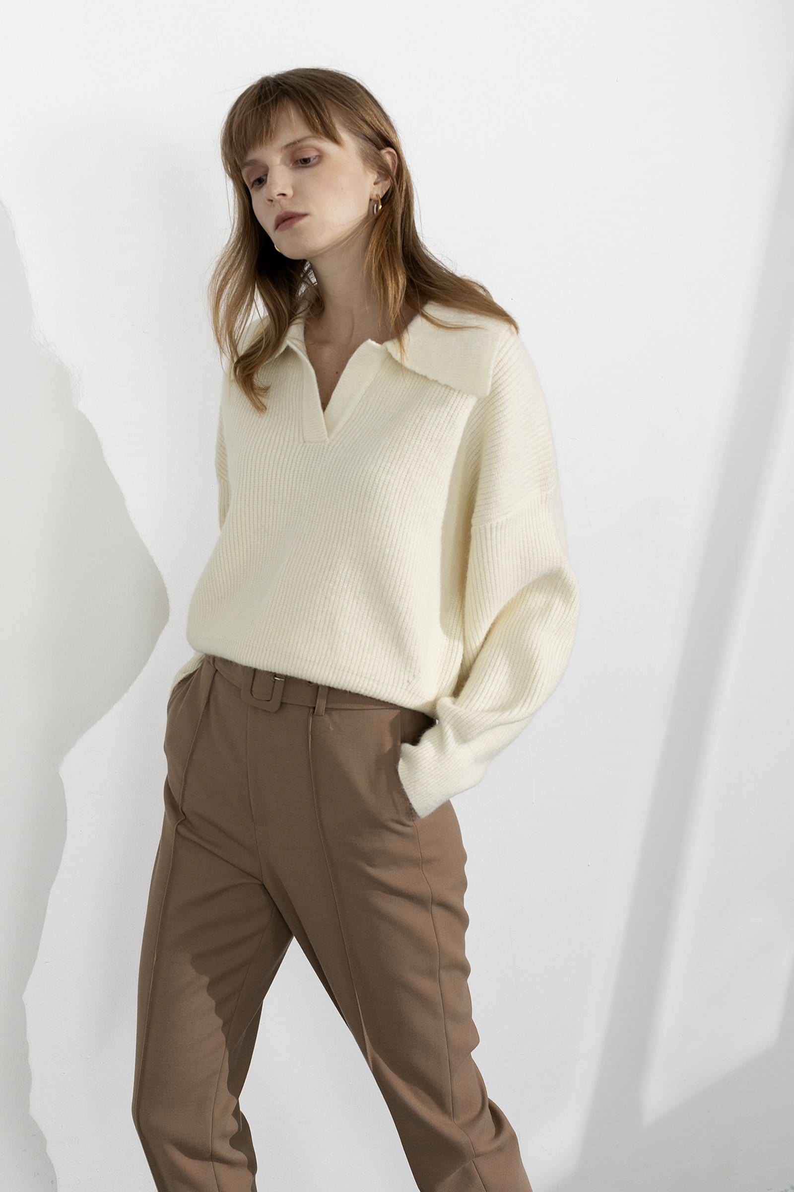 Henrietta Ivory Collared Sweater
