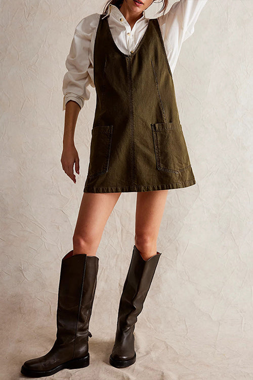 On This Sweet Day Backless Denim Mini Dress - 5 Colors