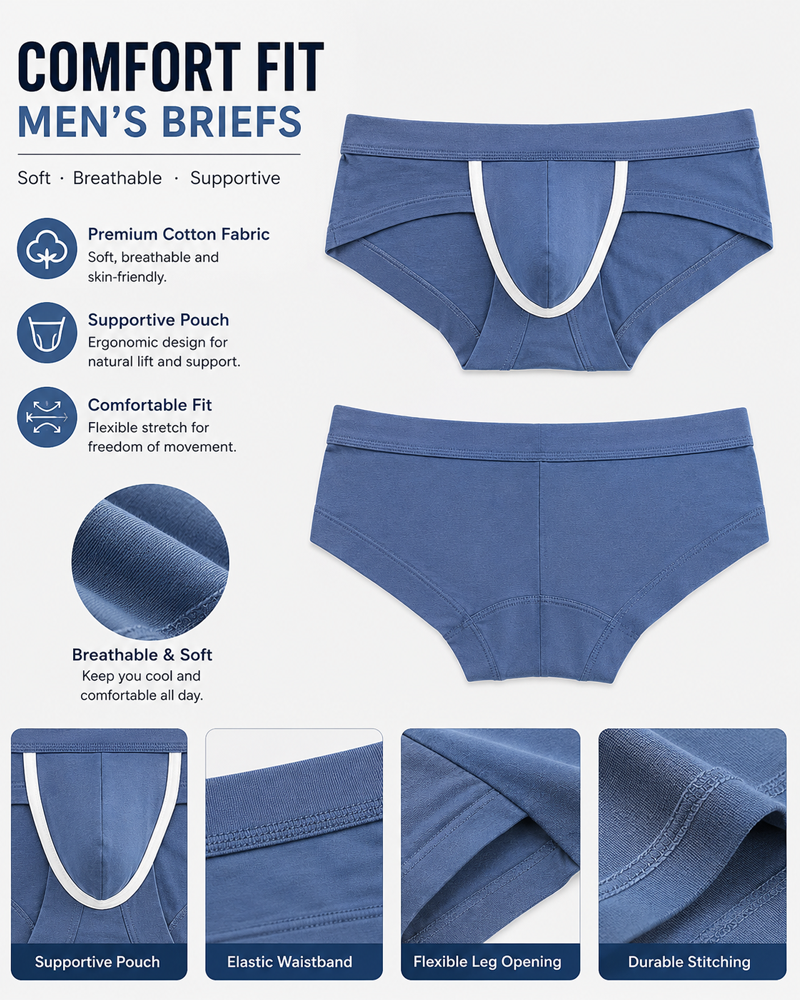 Comfortable Cotton Men's Briefs