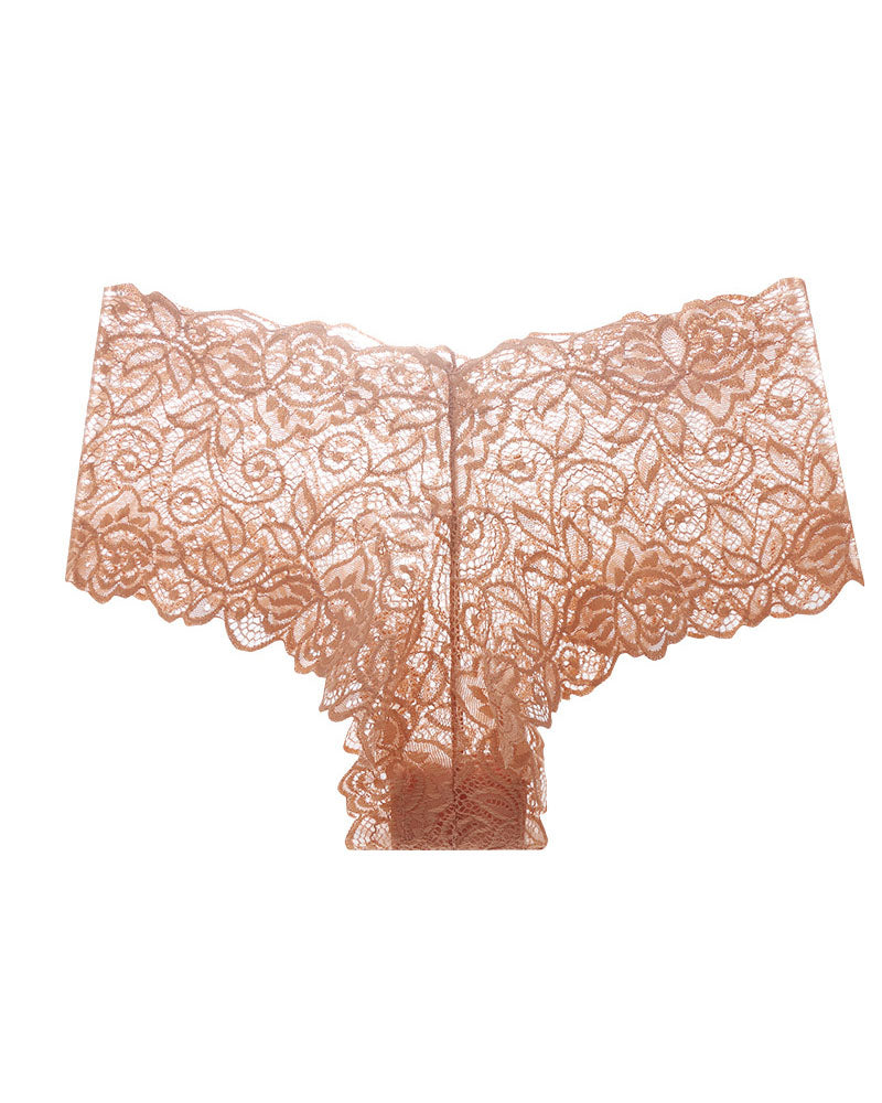 European And American Style Lace Women's Low-Lise Seamless Cut-Out Briefs
