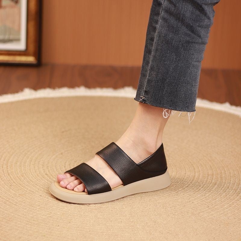 New Thick Soled Fashionable Leather Sandals