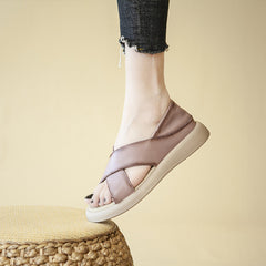Soft Cross Leather Sandals