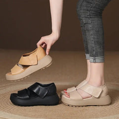 Retro Thick Sole Velcro Sandals