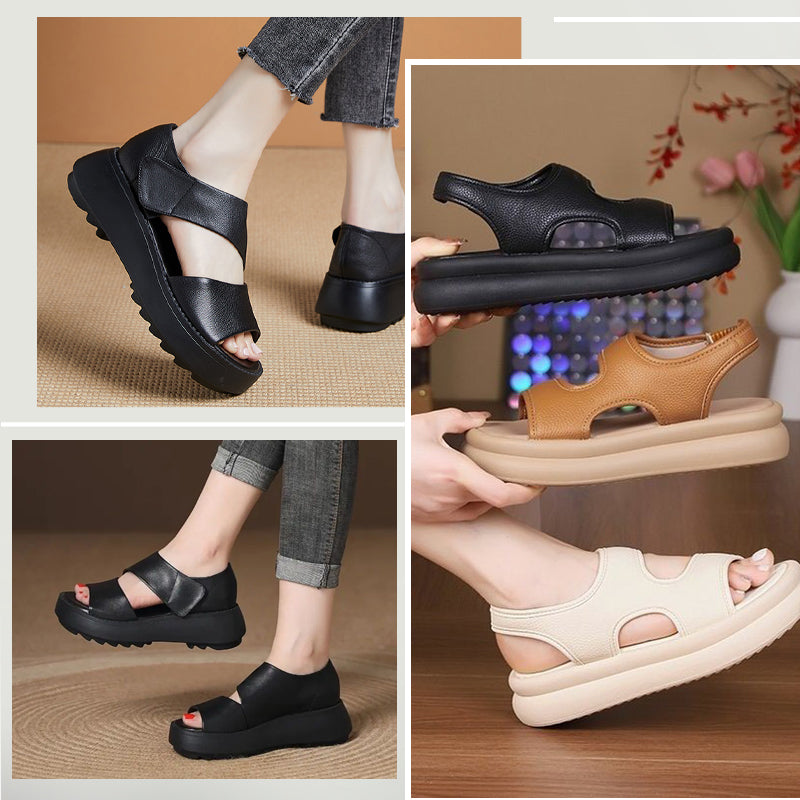 Retro Thick Sole Velcro Sandals