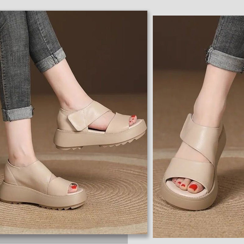 Retro Thick Sole Velcro Sandals