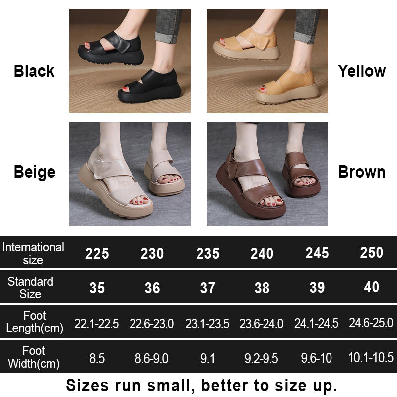 Retro Thick Sole Velcro Sandals