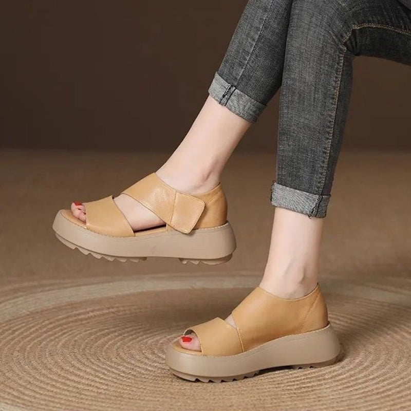 Retro Thick Sole Velcro Sandals