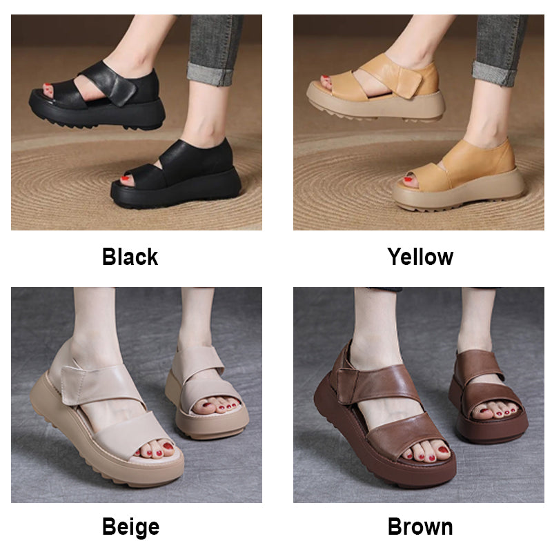 Retro Thick Sole Velcro Sandals