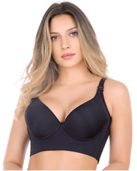 2-Pack Extra Firm High Compression Full Cup Push Up Bra - Black