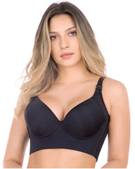2-Pack Extra Firm High Compression Full Cup Push Up Bra - Black+Brown