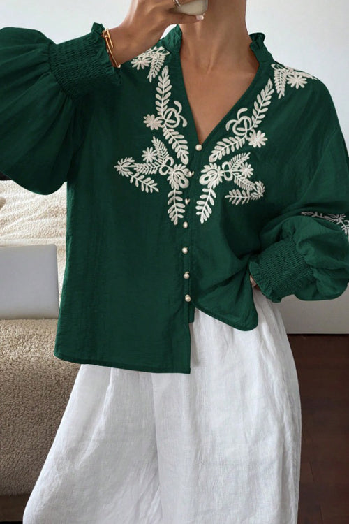 Everyday Luck Floral Embroidered Cotton Top - 5 Colors