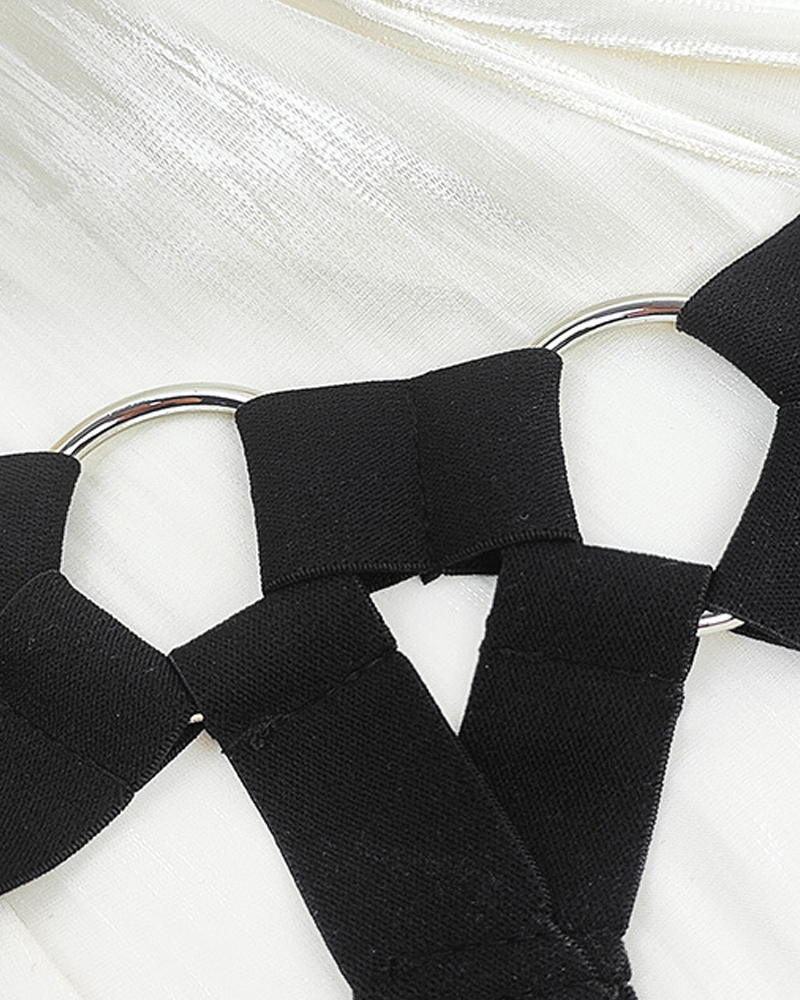 Double Side Strap Metal Ring G-String