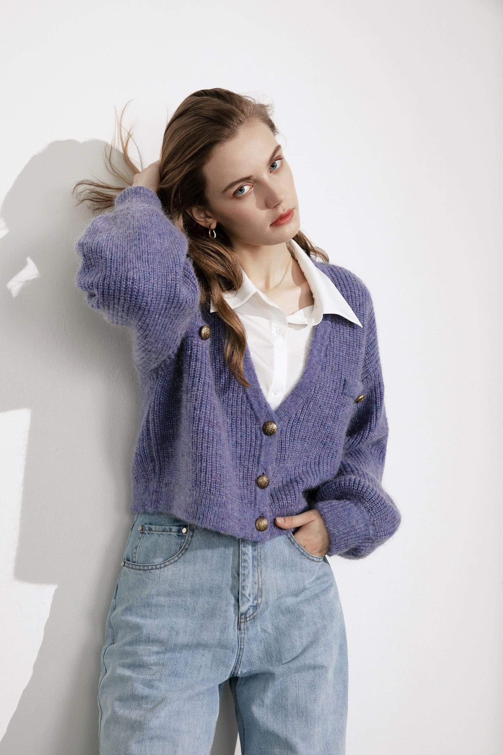 Elsie Purple Oversized Cardigan