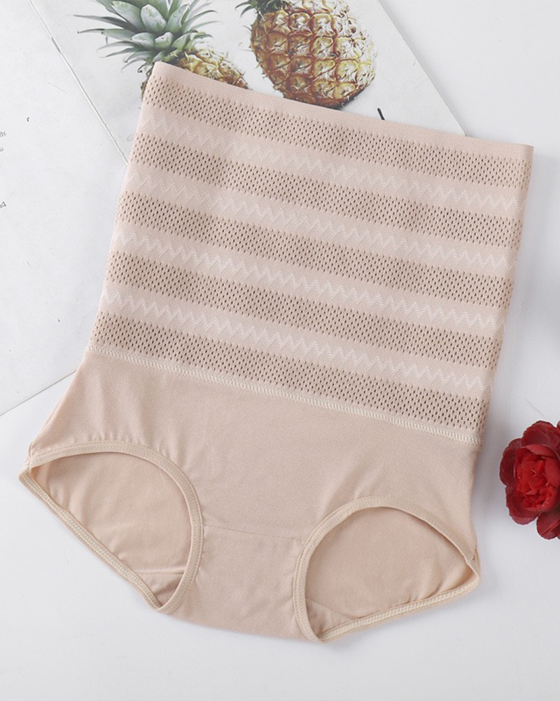 Women's High Waist Shaping Thong Breathable Tummy Control Shapewear Panty