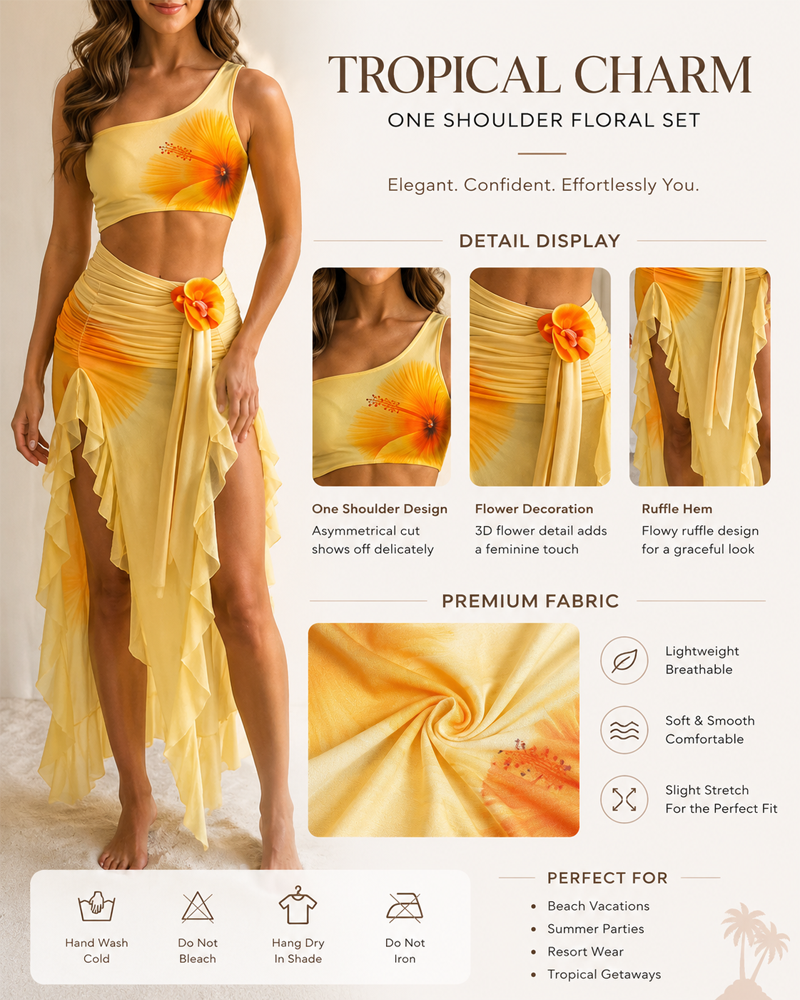 Floral Print Cutout High Slit Mesh Maxi Dress