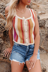 Waiting For Love Colorful Stripe Crochet Knit Top - 4 Colors