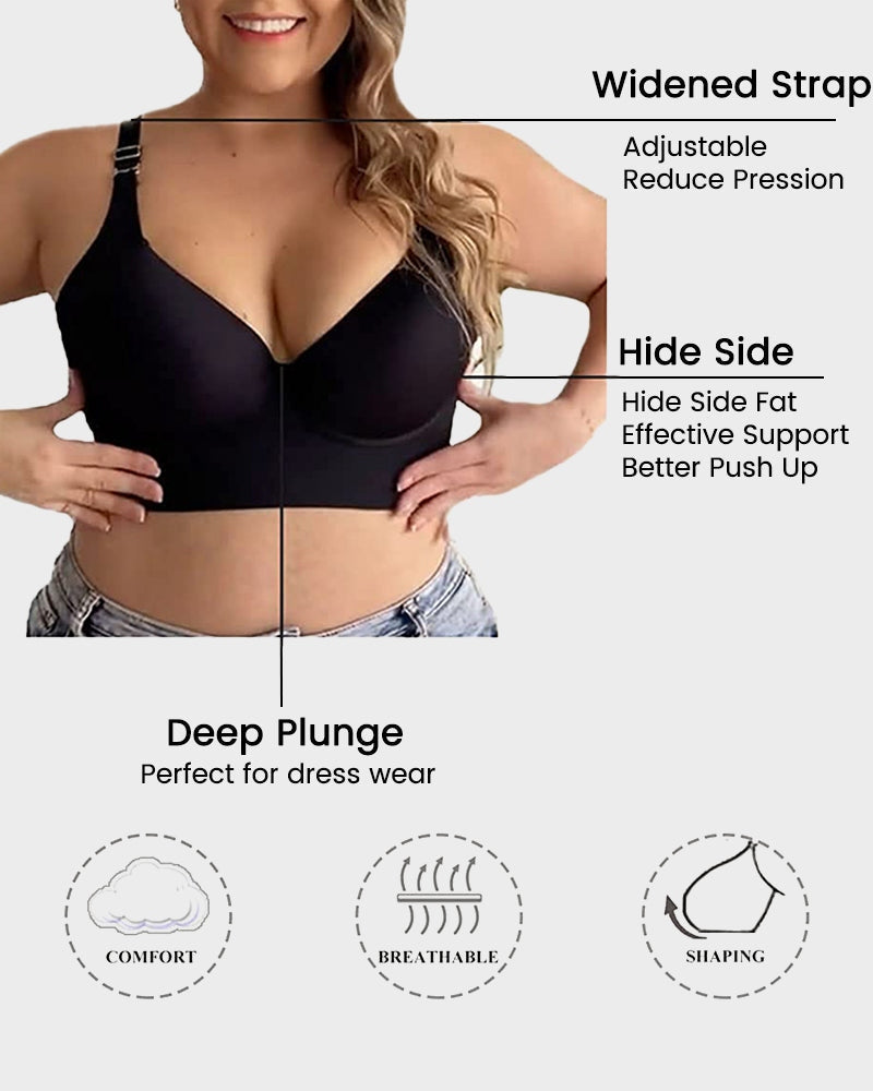 2-Pack Extra Firm High Compression Full Cup Push Up Bra - Black
