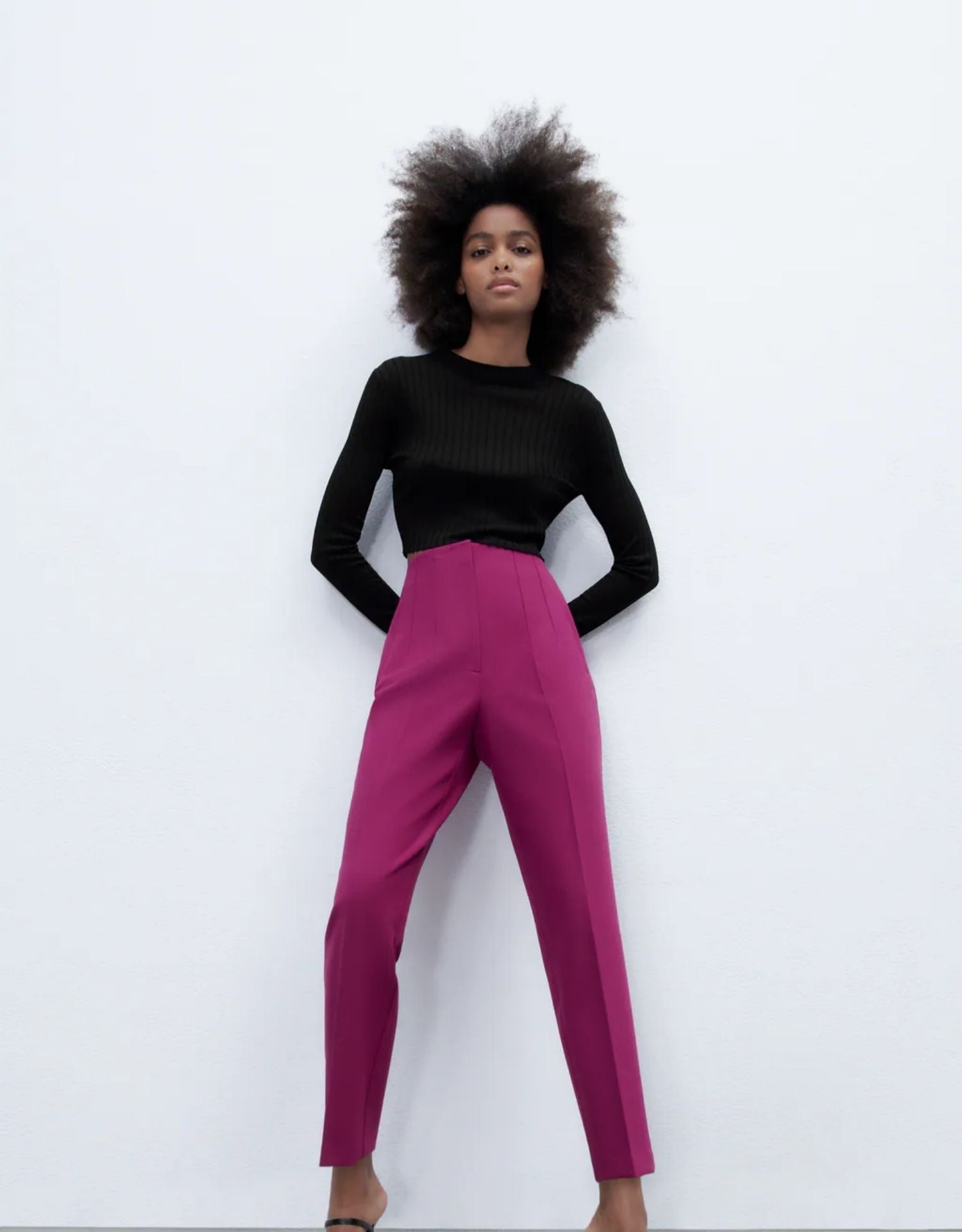 Tailored Pleat High Waist Pants