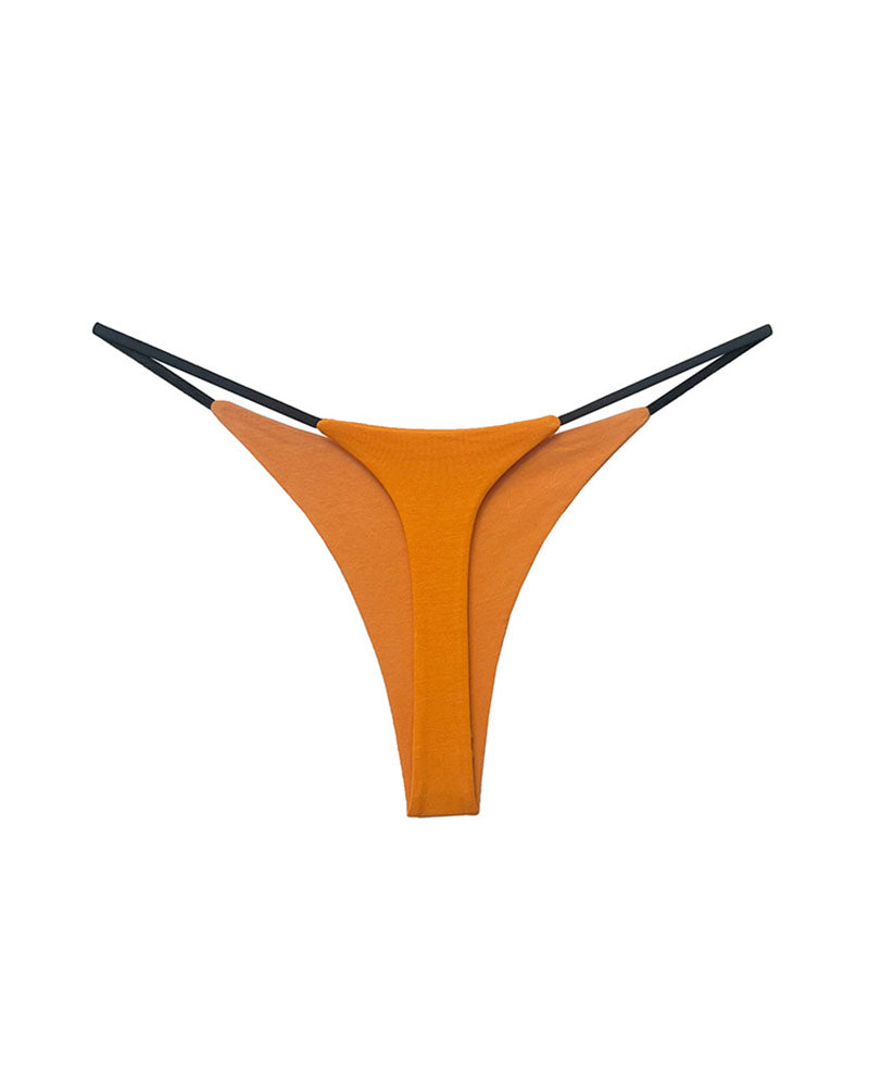 Double-Layer String Cotton T-Back Thong
