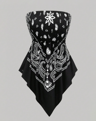 Bohemian Printed Vacation Floral Strapless Tube Top