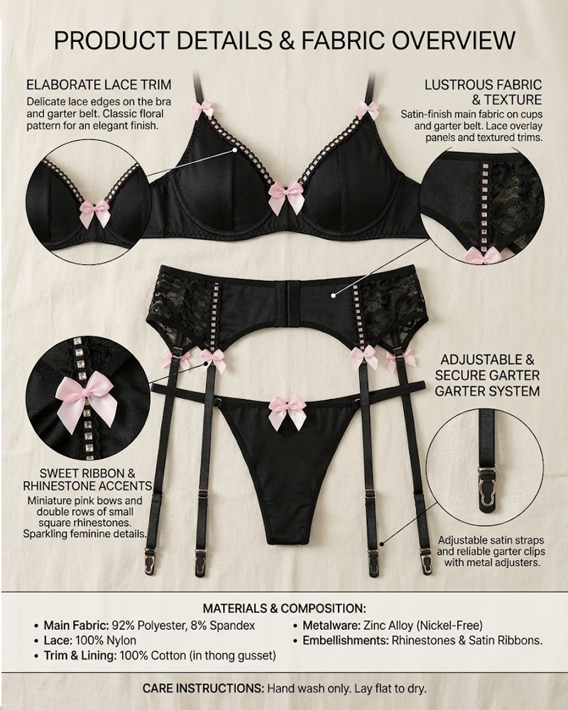 Bowknot Milk Silk Lingerie Set