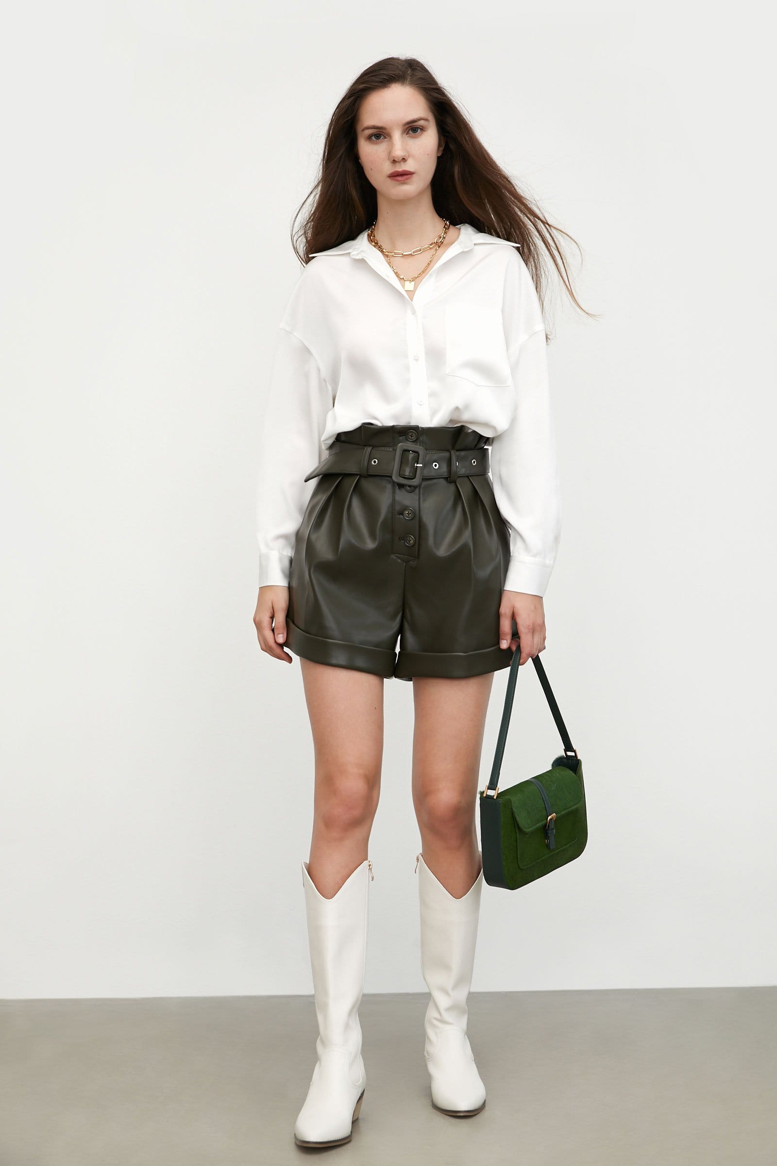 Silky White Button-Up Blouse