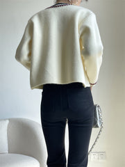 Long sleeve lady style knit cardigan coat sweater coat