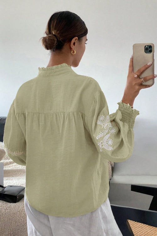 Everyday Luck Floral Embroidered Cotton Top - 5 Colors