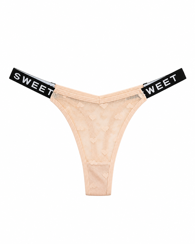 Heart Lace Thong Panties 3-Pack