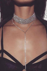 Crystal Shiny Tiered Choker