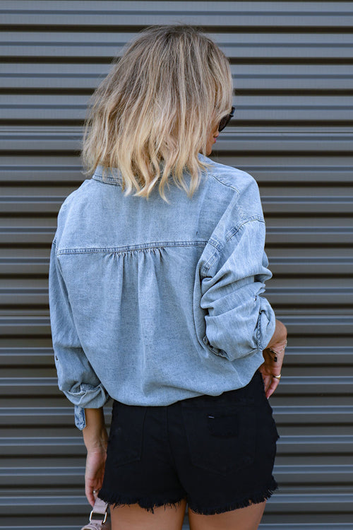 My Everyday Best Denim Cropped Long Sleeve Top - 4 Colors