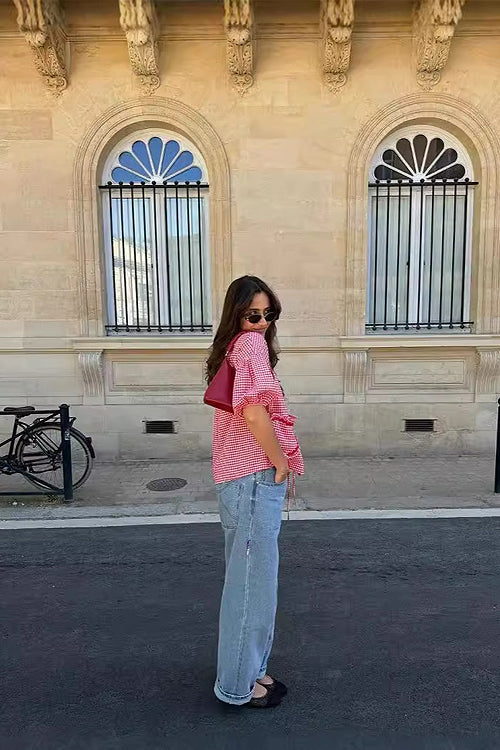 Perfectly You Tie-Front Gingham Top - 10 Colors