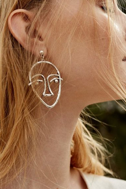 Metallic Face Earrings