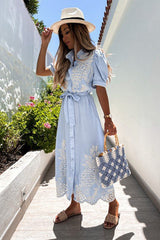 Exceptionally Pristine Embroidery Maxi Dress - 2 Colors