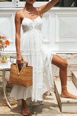 Making Moves White Lace Sleeveless Maxi Dress